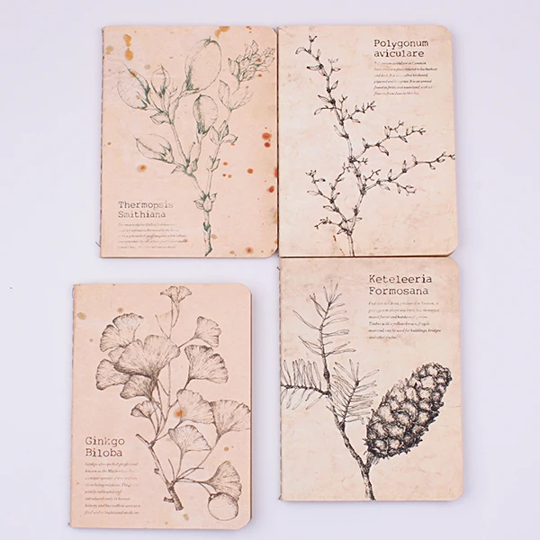 

1PC A6 Vintage Plant series Notebooks Students Note pad Draft Stationery notebook 48 Pages Office zakka (ss-1680)