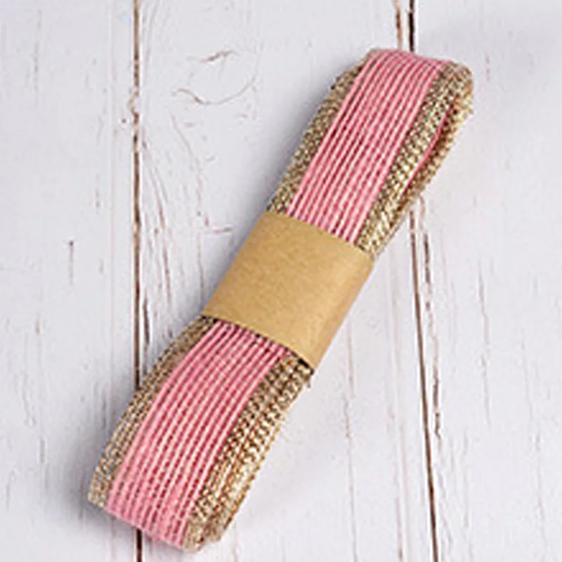 IBOWS 2,5 см цветная Золотая шелковая рыбка шелковая полотняная лента для подарочной коробки упаковка букета декоративный пояс креативный DIY ткацкая лента - Цвет: pink