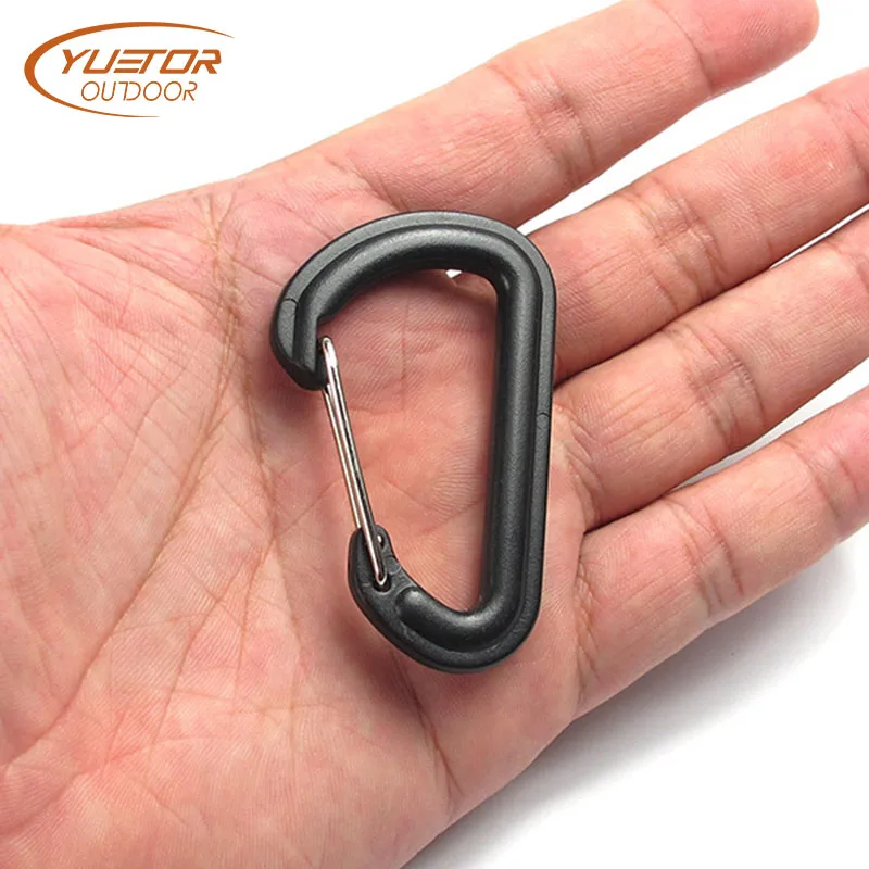 YUETOR OUTDOOR 5PCS/10PCS Mini Plastic Carabiner Keychain Hiking Buckle Clasps Multifunction Carabiner for Keys