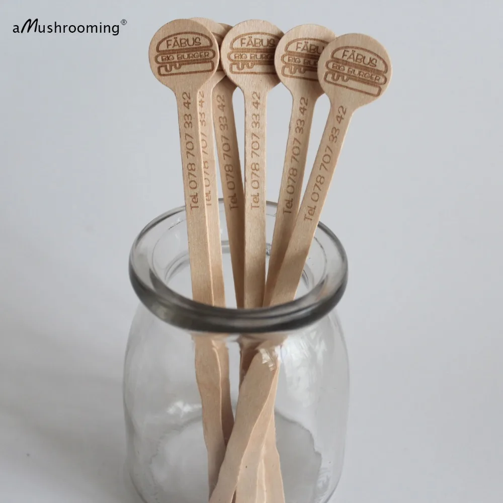 Wholesale x10000 Wood Drink Stirs Personalized stir sticks Coffee