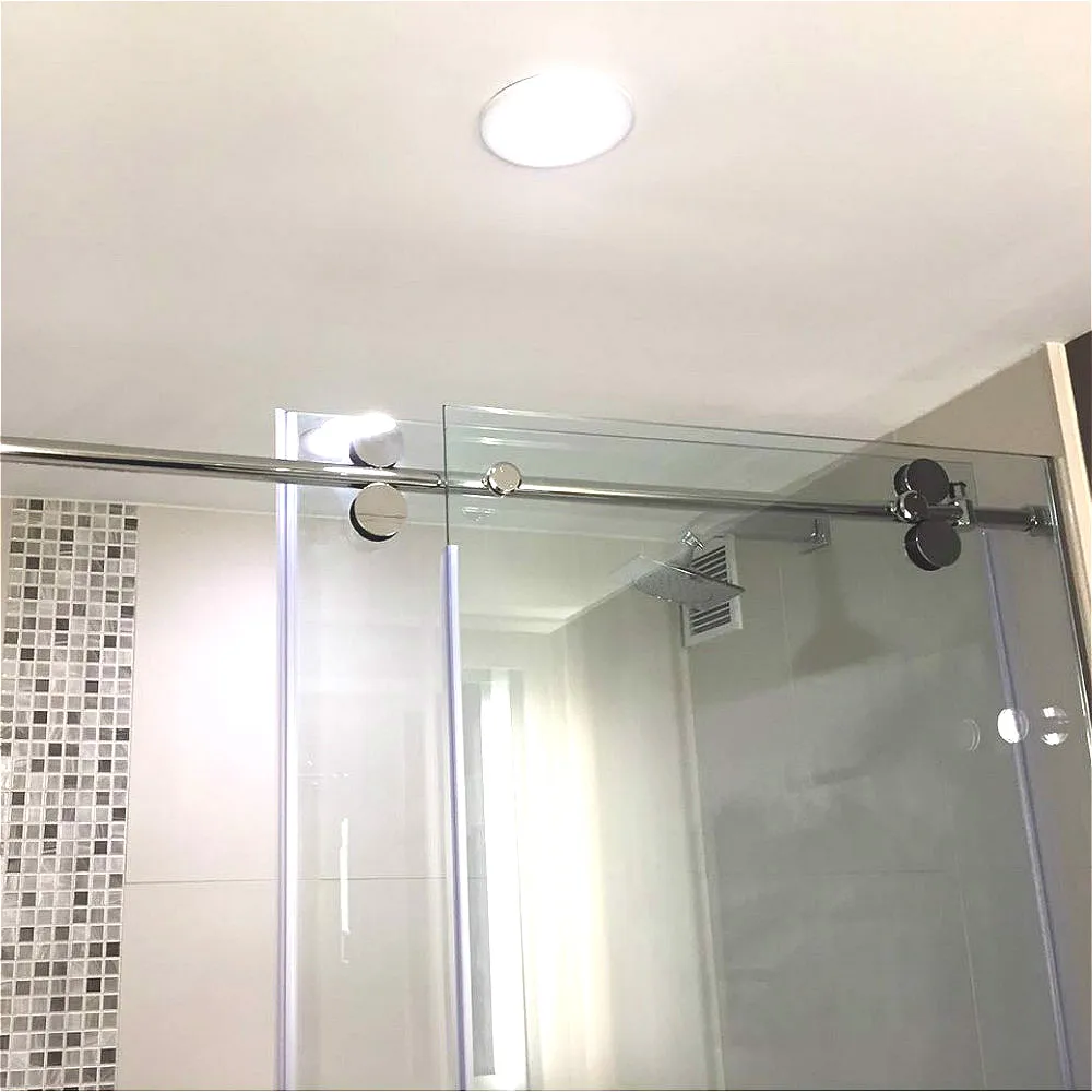 6.6ft Chrome Polished Bypass Frameless Sliding Glass Shower Door Track Barn Shower  Door Hardware Kit ( Round Handle) - Doors - AliExpress