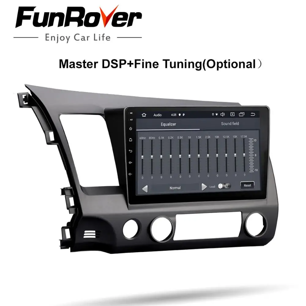 Sale Funrover 2.5D+IPS Car Radio Multimedia 2 din car dvd Android 9.0 for Honda Left Civic 2006-2011 stereo GPS Navi tape recorder 3