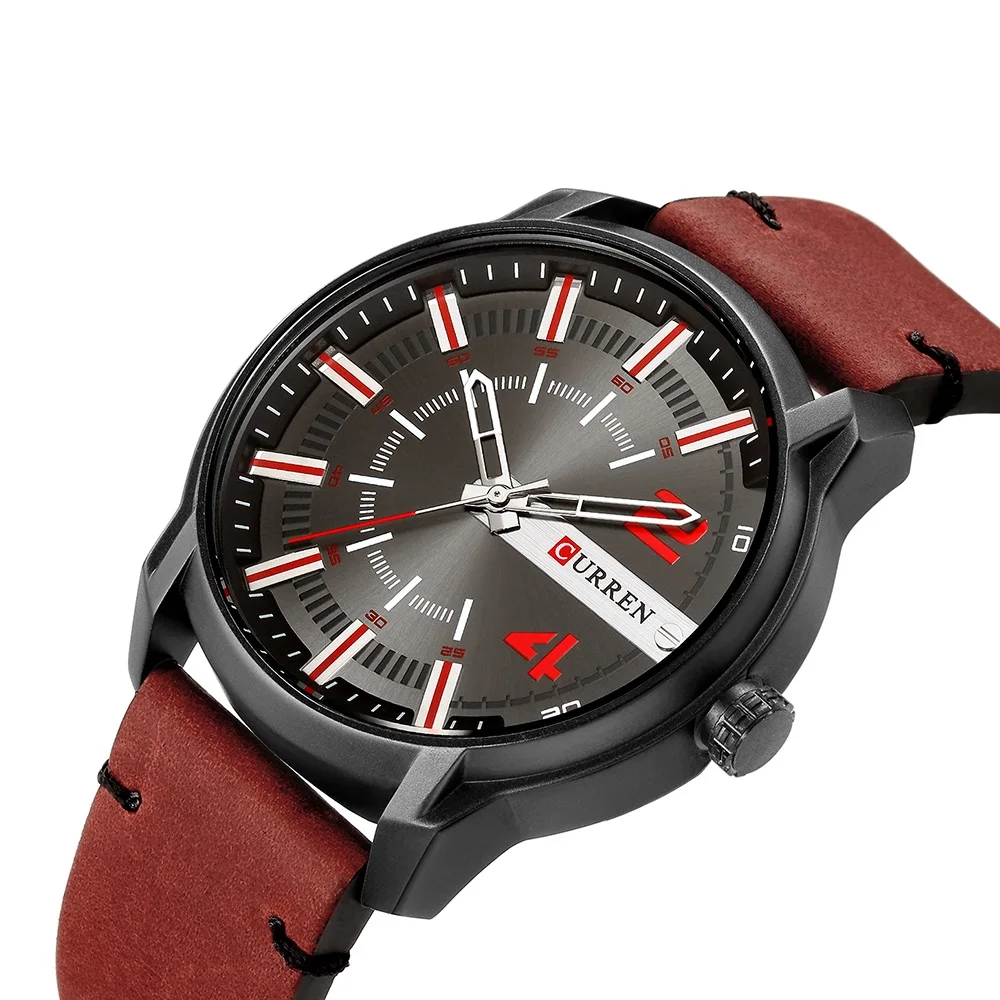 

New Fashion Business Wristwatch Men 3Bar Waterproof Simple Quartz Clock Leather Strap Casua LUnique Men Watch for Men Best Gift
