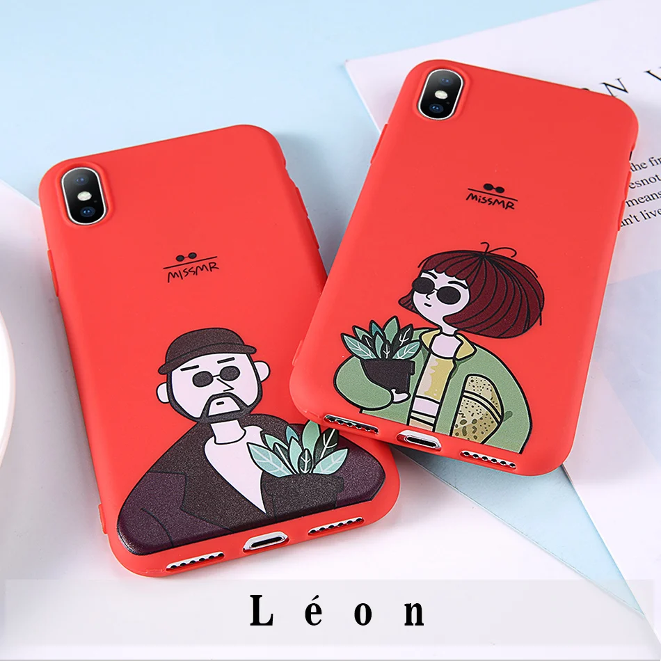 Чехол для телефона USLION Leon Uncle Girl для iPhone 11, 7, 8 Plus, X, XR, XS, Max, классный мультяшный чехол s для iPhone 6, 6S Plus, мягкий силиконовый чехол