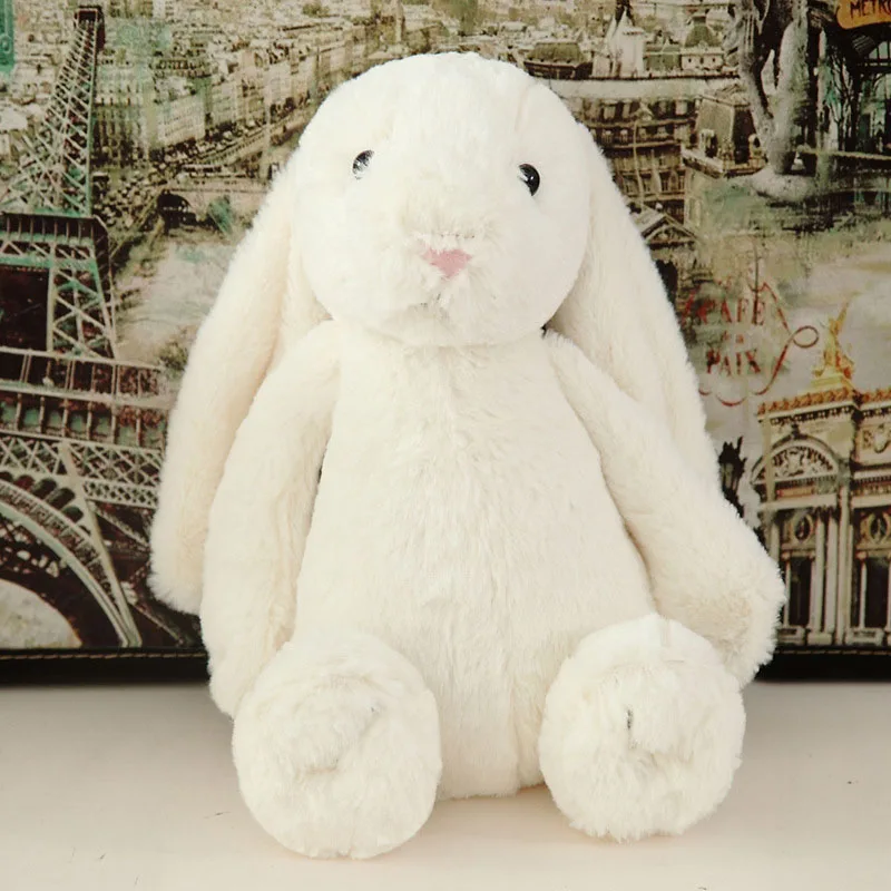 30-40 см длинные уши Bonbon кролик плюшевые игрушки расслабляющие игрушки для детей игрушки животных Детские спящие мате подарок на год для девочек - Цвет: white