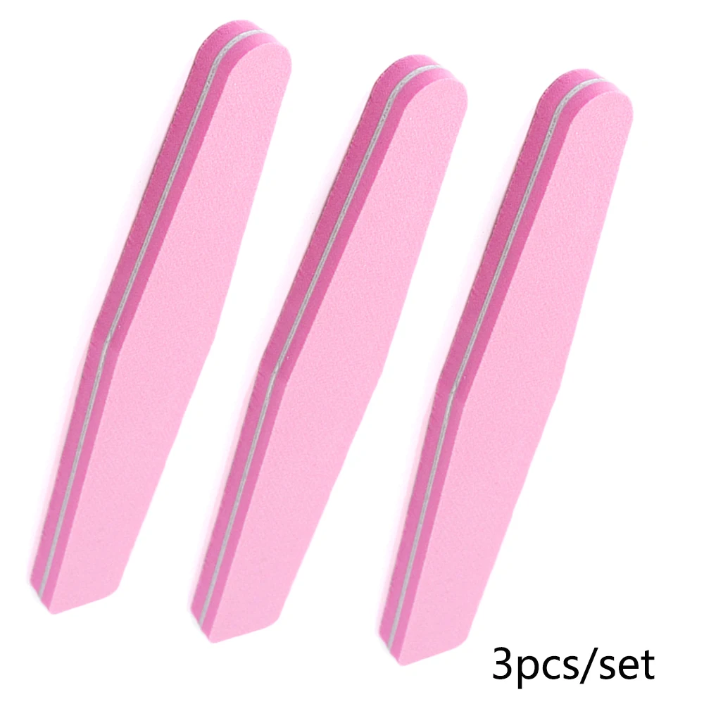 Розовый набор пилок для ногтей 3 шт./10 шт. шлифовальный буфер для ногтей Губка Блок Маникюр Педикюр Красота профессиональные полировочные инструменты LA832