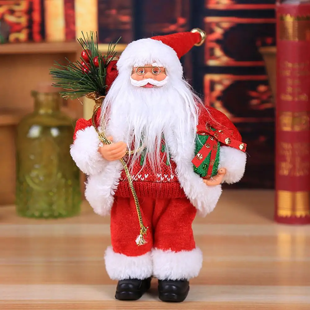 30cm Christmas Sitting Ornament Simulated Santa Claus Kerst Doll Old Man Mask Plush Figurine Toy Christmas Decorations for Home