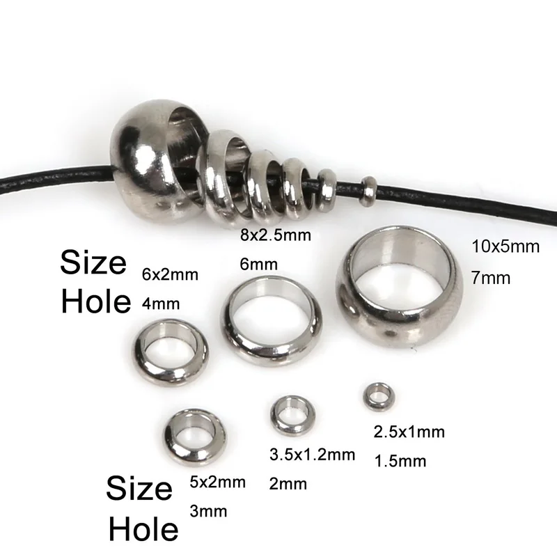 

Free Shipping 20~100pcs/lot Stainless Steel Spacer Beads For DIY Fashion Jewelry Beads Finding Making