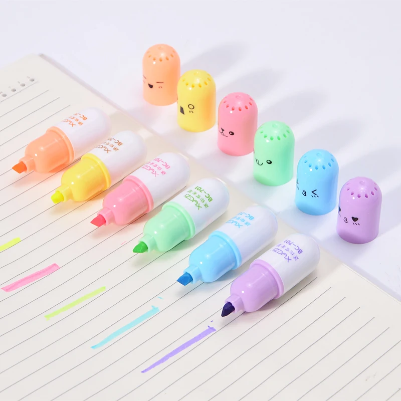 6 шт./лот Kawaii художественные маркеры милые капсулы витаминные таблетки маркер