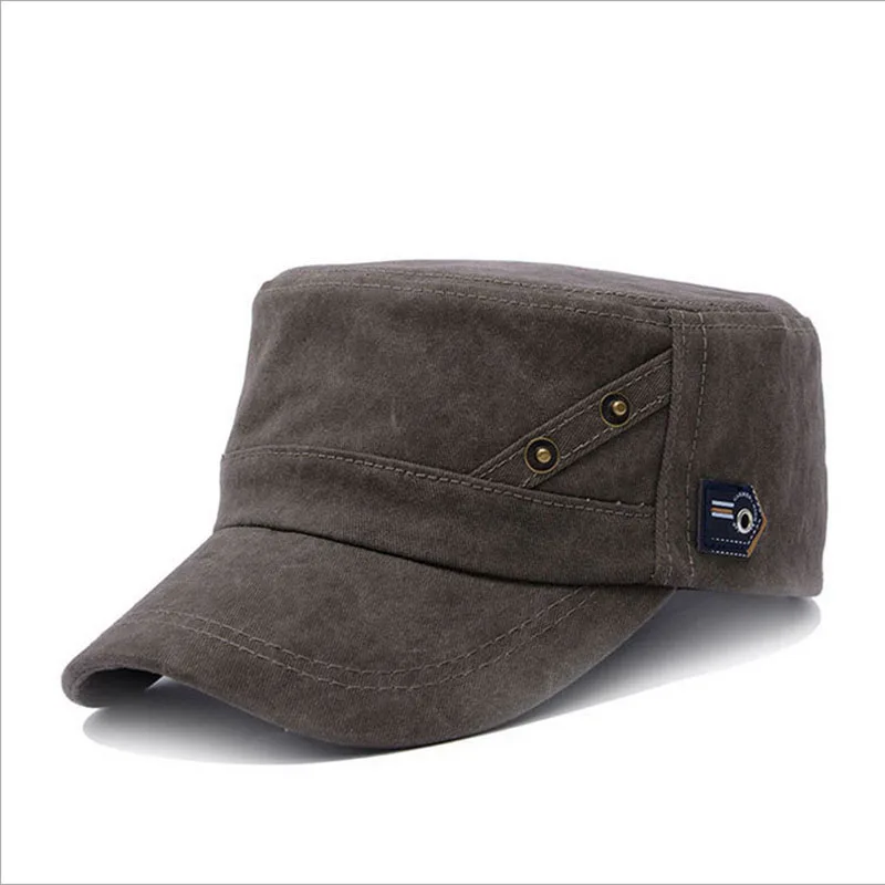 BINGYUANHAOXUAN, хлопок, военные шапки для мужчин, Классическая плоская шляпа, бейсболки