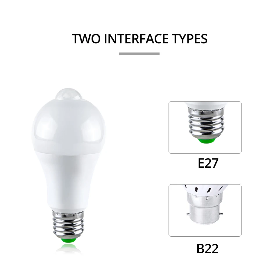 E27 B22 PIR радар движения Сенсор лампа Smart Auto Инфракрасный Тела звук лампы 12 Вт 18 Вт AC85-265V энергосбережения Bombillas домой крыльцо