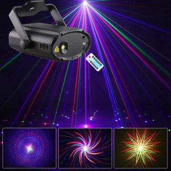 ALIEN-proyector láser RGB con luz alimentada por USB, Mini proyector de luz de concierto con efectos de sonido activado, equipo de DJ económico, Gobo Lazer