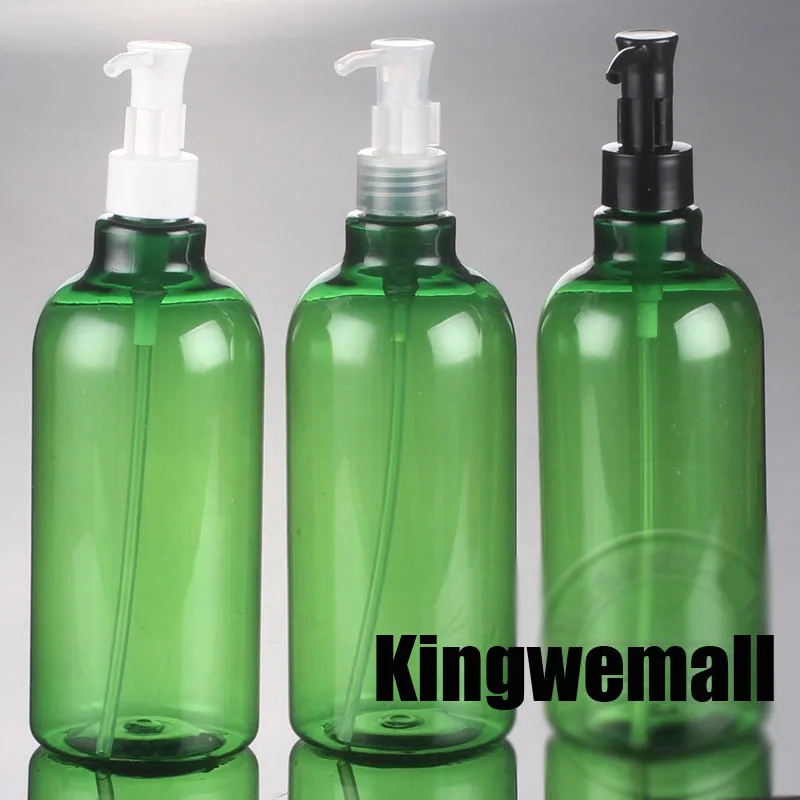 Free shipping 500ml(300pcs/lot)high quality empty green cosmetic PET