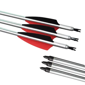 

12Pcs 30" Archery Aluminum Arrows Silver Color Shaft for Archery Compound Recurve Bow Free Shipping