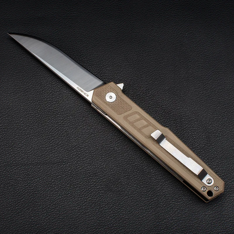 TL-J010 flip folding knife ball bearing 9Cr18mov blade G10 titanium handle outdoor camping multi-purpose hunting EDC tool