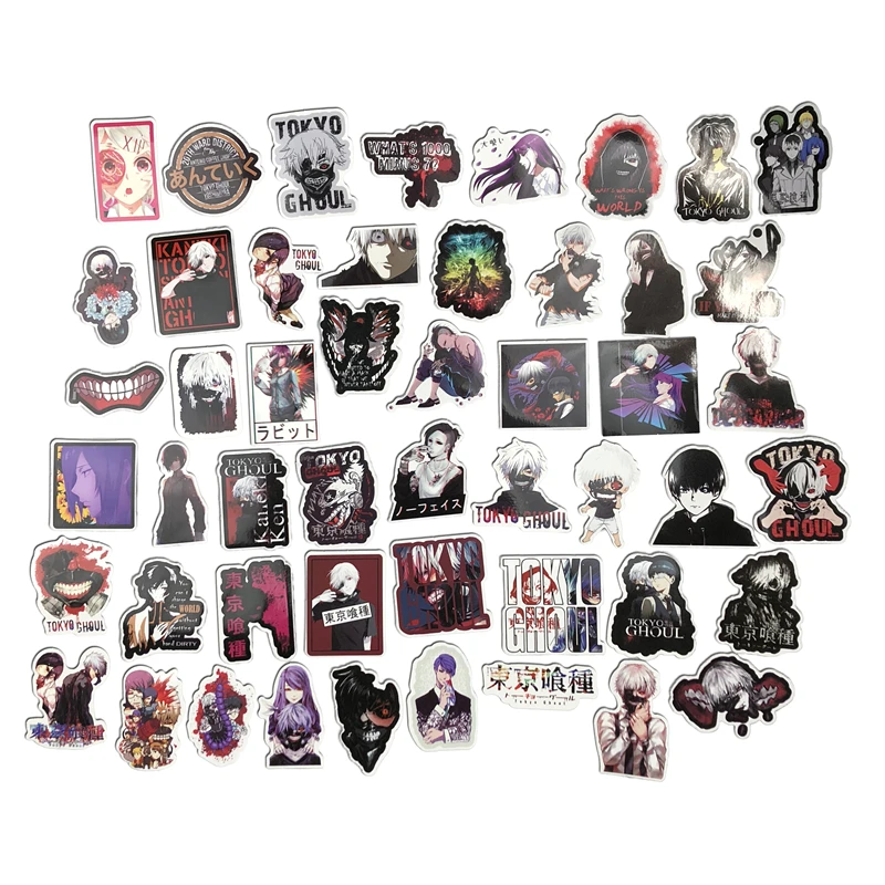 

50 pcs Anime Tokyo Ghoul Style Graffiti Stickers Kids Toy For Moto car & suitcase cool laptop stickers Skateboard sticker Gifts
