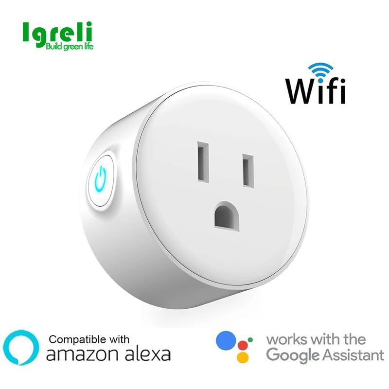 

Mini Wi-Fi Smart Socket phone Remote From Anywhere, Compatible with Alexa,with Timer Function For Most Household Appliances