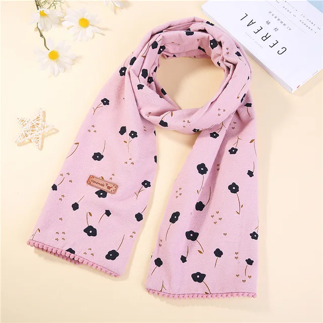 spring autumn winter girls children fashion cotton scarf cute flower