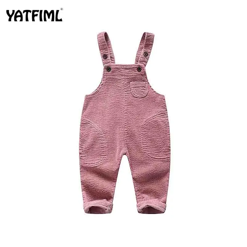 YATFIML/Детские трикотажные Комбинезоны на подтяжках для маленьких мальчиков и девочек; Комбинезоны на подтяжках; комбинезон - Цвет: pink2