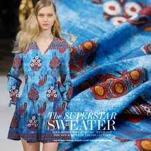 Высококачественные пользовательские павлин кружева Цифровой Печатный шелковая ткань для летнего платья 12 Momme одежда из крепа Ткань DIY шитье Новинка