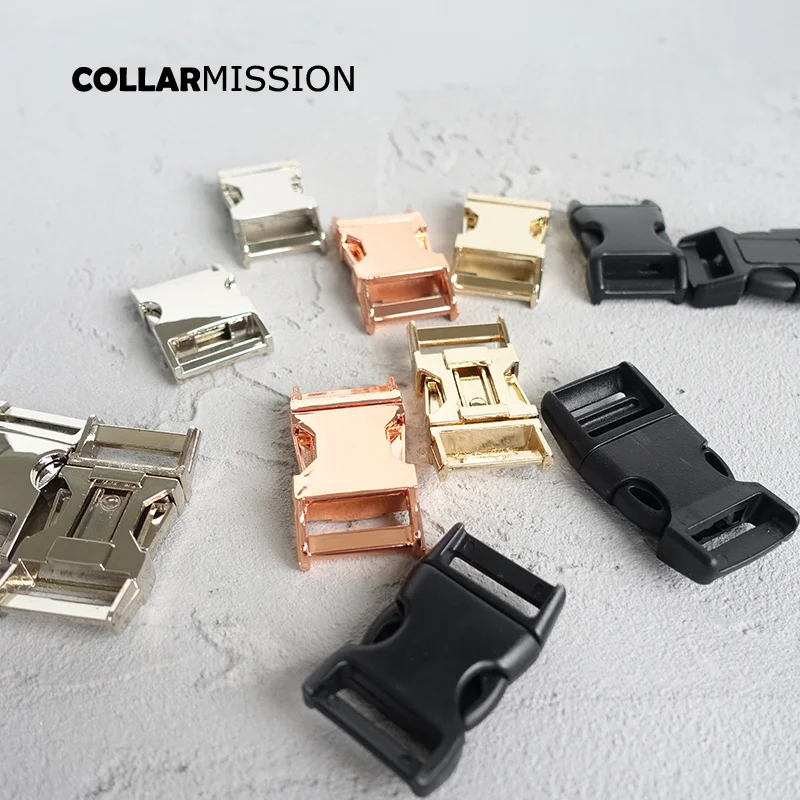 

10pcs/lot Contoured side release buckle kirsite diy dog collars accessory durable security lock 20mm webbing strapping 6 kinds