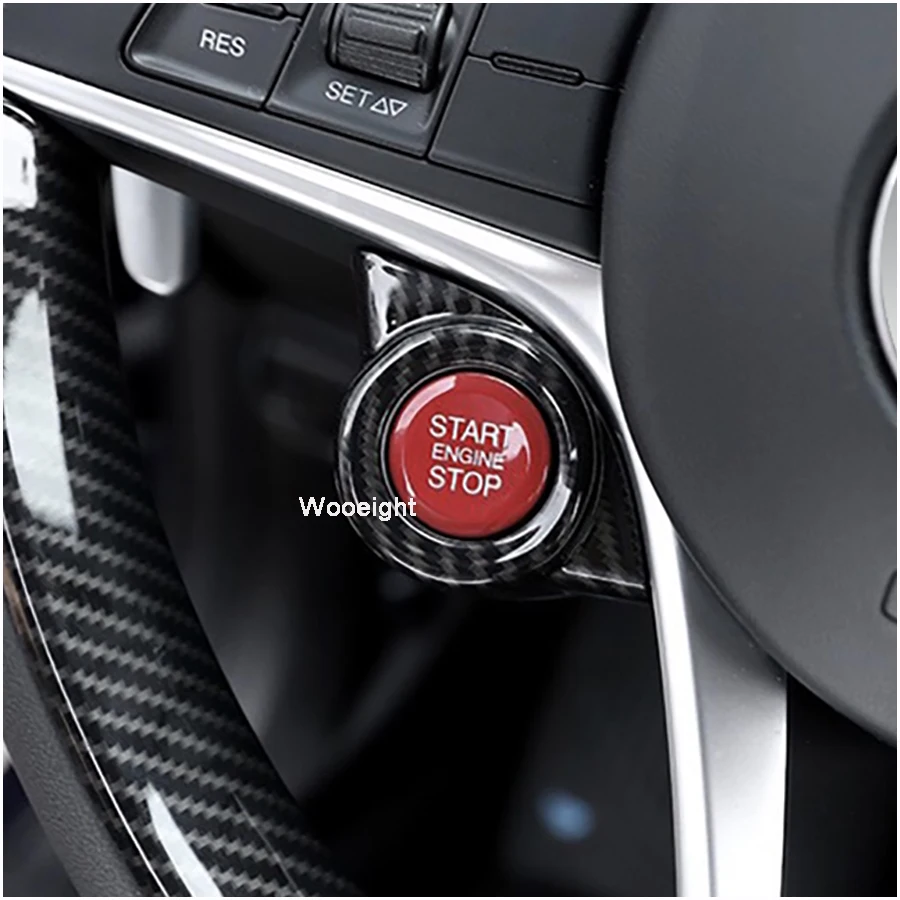 Wooeight ABS Silver Blue Red Interior Start Engine Stop Cover Styling for Alfa Romeo Giulia Stelvio 2017 2018 Car Accessories (9)