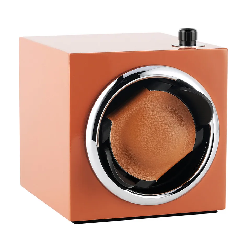 

1+0 Adjustable Mode Watch Winders Orange/Black/Red Winding Box Silent Motor Shaker Storage Case High Quality Winder Boxes