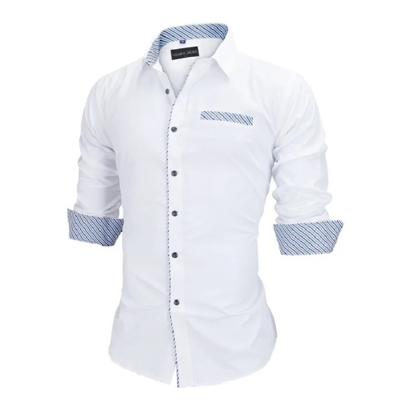 VISADA JAUNA Men Shirts Europe Size New Arrivals Slim Fit Male Shirt Solid Long Sleeve British Style Cotton Men's Shirt N332 VISADA JAUNA Men Shirts Europe Size New Arrivals Slim Fit Male Shirt Solid Long Sleeve British Style Cotton Men's Shirt N332