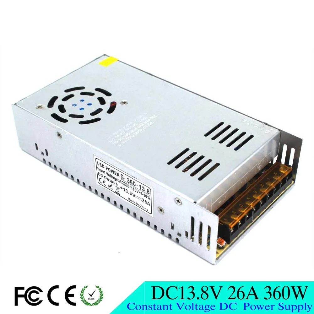 Одиночный выход DC источник питания регулируемый 13 8 V 26A 360W Светодиодный драйвер AC