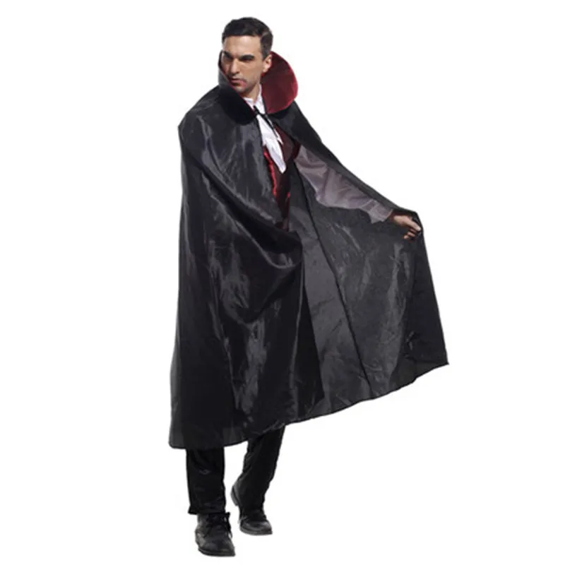 Adult Man Vampire Costume for Halloween Masquerade Party Ghost Devil Fancy Dress Cosplay Clothes with Cloak