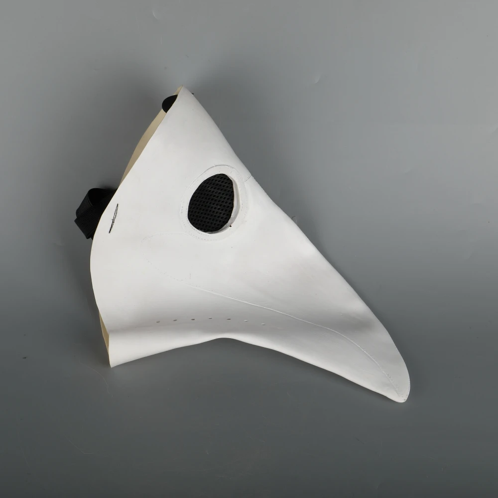 Plague Doctor Mask Beak Mask Long Mouse Cosplay Fancy Mask Gothic Retro Rock Leather Halloween Beak Mask White (12)