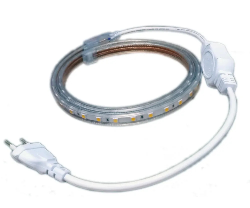 Plugue de Alimentação de Alta Tiras de Led para Sinais Sinais de Iluminação 50 M e roll Ac110v 230 v Tensão Smd 2835 Led Striplight 60led e m 120 Leds ac 220 v de Iluminação 2 120 leds ac 220 v tiras de led para sinais de iluminação