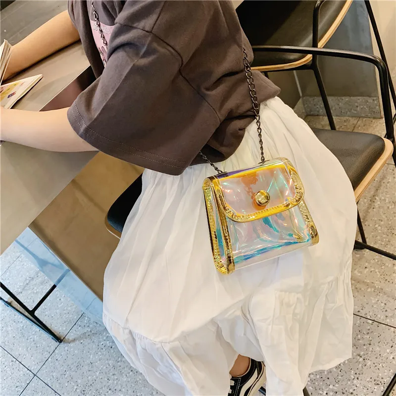 

Crossbody Bags for Women Girls 2019 Laser Transparent Bags Fashion Korean Style Mother Diaper Bag PVC Waterproof Beach Bag