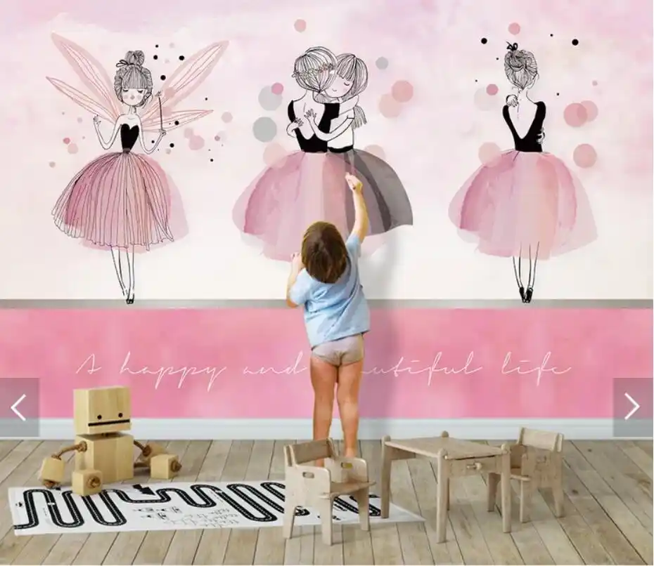 Pink Girls Wallpaper Kids Bedroom Wall Papers 3d Wall Murals