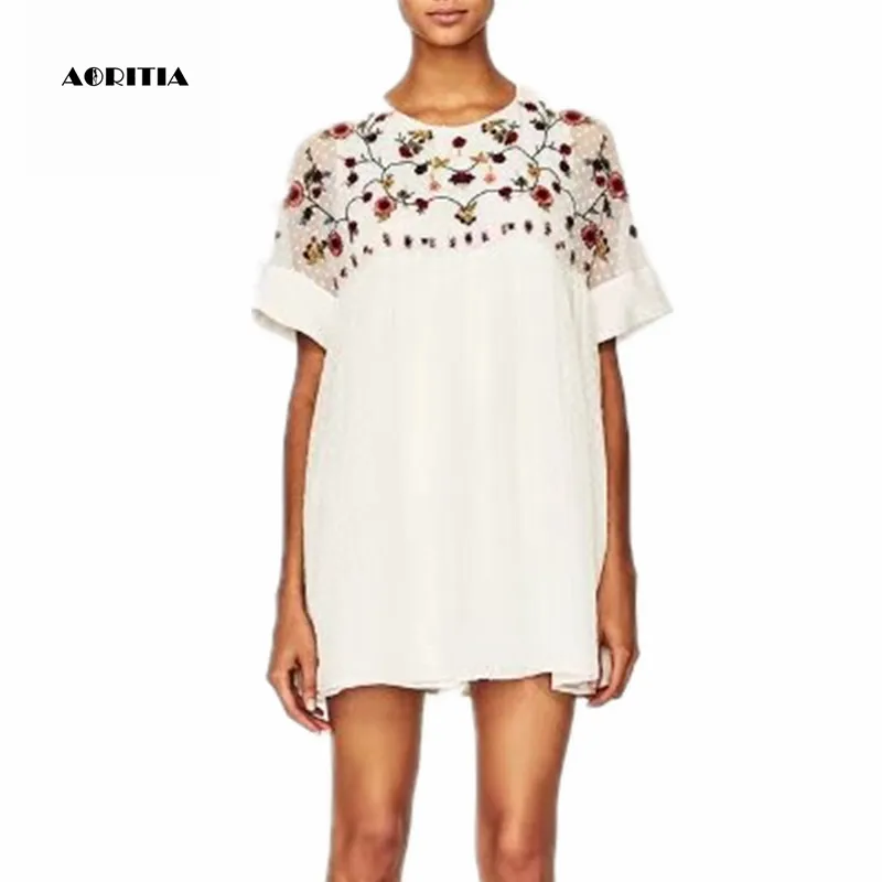 

2018 Women Summer Short-sleeve Embroidery White Playsuits Shorts Pants Overalls Macacao Feminino