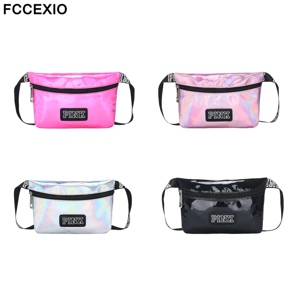 

Wholesale PU Waterproof Pink Love Waist Pack Unisex Waist Bag Belt Pink Letter Packs For Money Belt Travelling Mobile Phone Bag