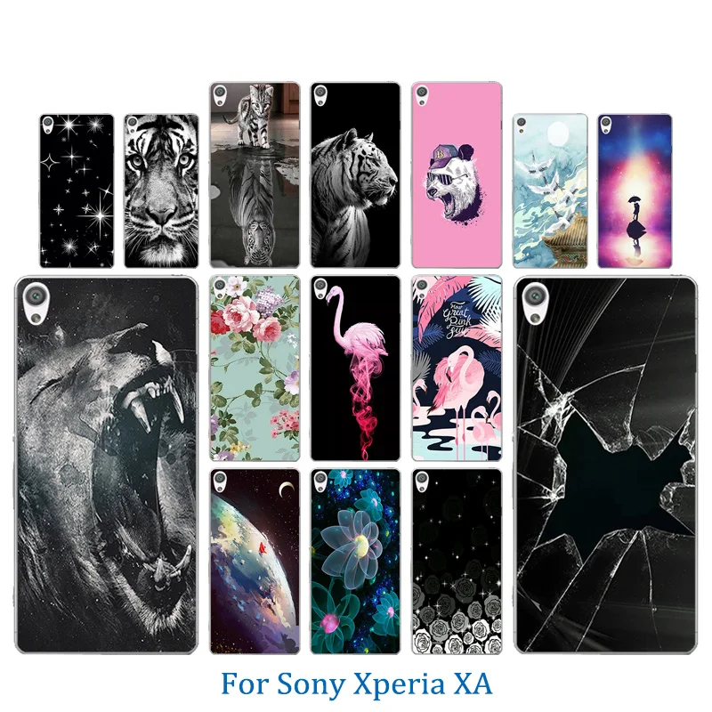 5 0 дюйма для Sony Xperia XA F3111 чехол телефона С Рисунком Тигра Мягкая силиконовая