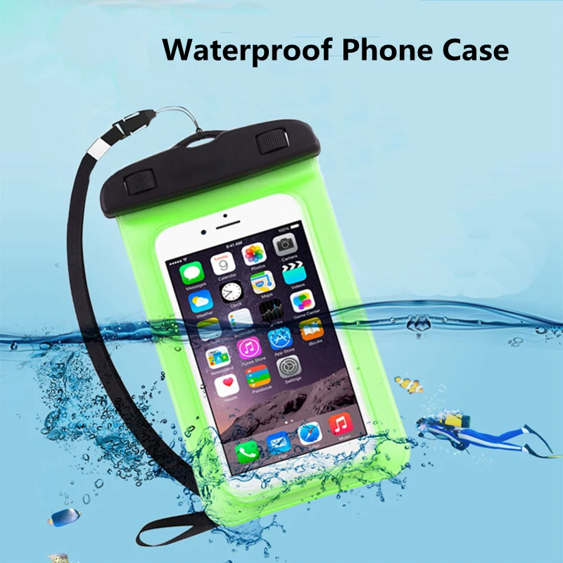 

Universal Waterproof Phone Case Cover Pouch Dry Bag Protect From Water Life Swim Waterproof Case with Lanyard 5 Colors Portable