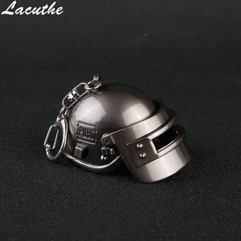 

Takerlama Game Playerunknown Battlegrounds 3D Keychain PUBG Level 3 Helmet Alloy Keyring Jewelry Pendant Fans Gift Cosplay Props