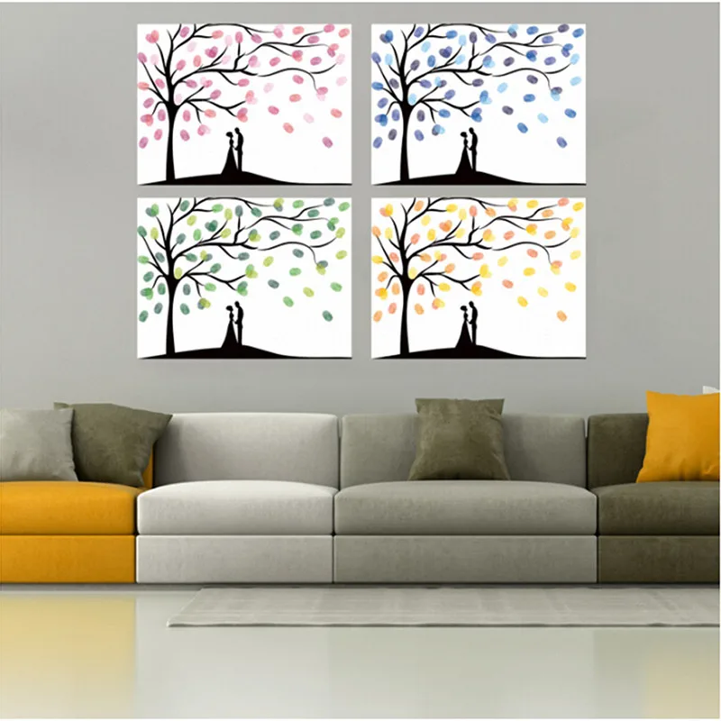 

Creative Picture Canvas DIY Painting Home Decor Art Prints Couple Signature Tree Natural Wall Pictures Living Room Decoration