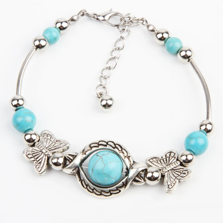 

Newly Arrival Trendy Mosaic Handmade Butterfly Bracelet - Color Antique Silver BL-0130