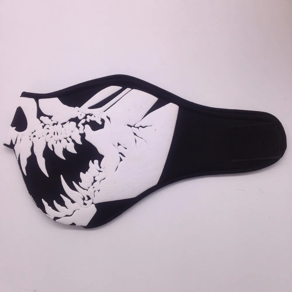 Neoprene Half Face Mask Skull Black Reversible Ski Snow Motorcycle Sport Biker Free Shipping (1)