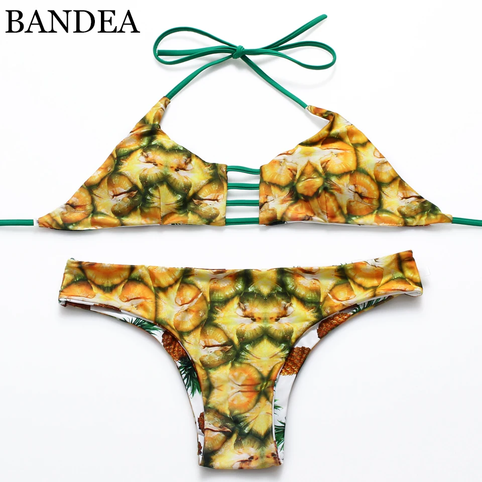 2016 Reversible e Bikini Sexy Push Up Swimwear Ladies Women Swimsuit Cut Out Suit Brazilian Bikini