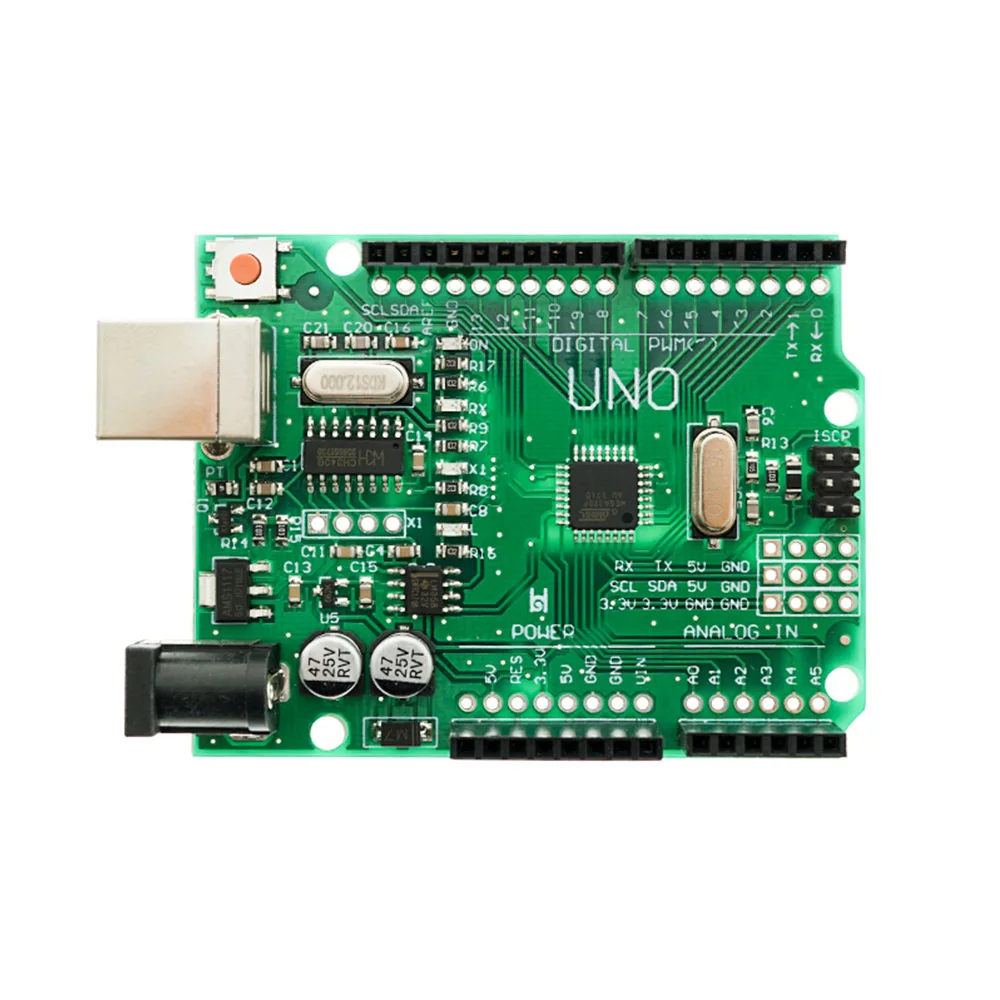 Улучшенная версия Green Development Board с usb кабелем ATmega328P CH340G UNO R3|Программируемые