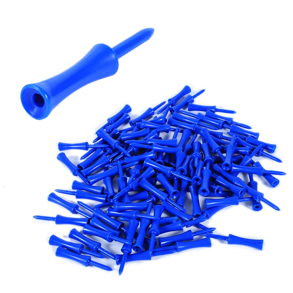 

100pcs 68mm Blue Plastic Golf Tees Step Down Golf Ball Holder Training Equipment Aid Accessories Tool For Golf Outdoor Sports