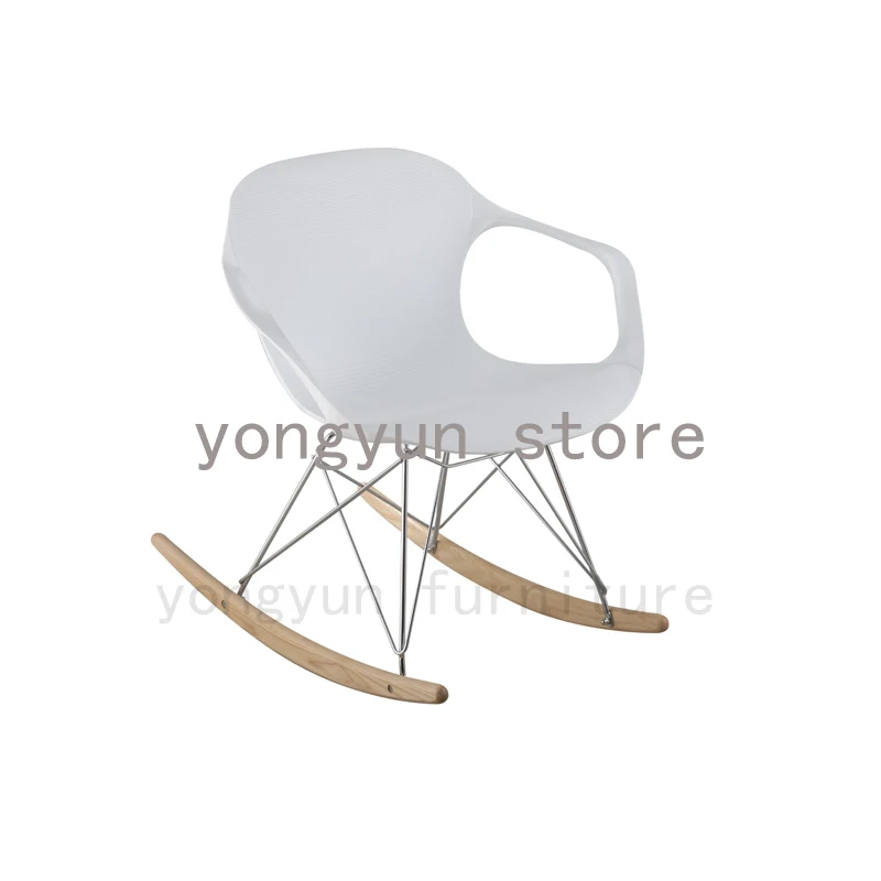 

Minimalist modern Living Room Furniture for Home Balcony rocking chair Plastic steel wood minimalist modern leisure chair