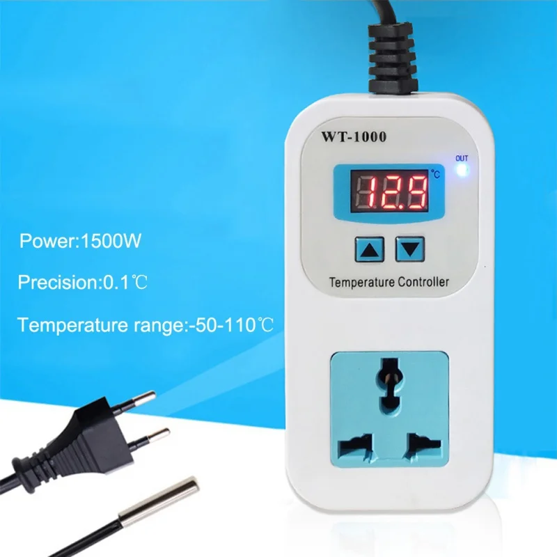110-220 В интеллектуальный цифровой термостат регулятор температуры микрокомпьютер розетка-50~ 110C+ NTC датчик