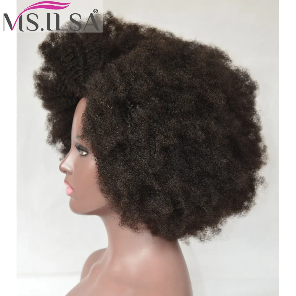 Kinky Вьющиеся 150% густые натуральные волосы Искусственные парики для черный для женщин бразильский волосы remy Искусственные парики