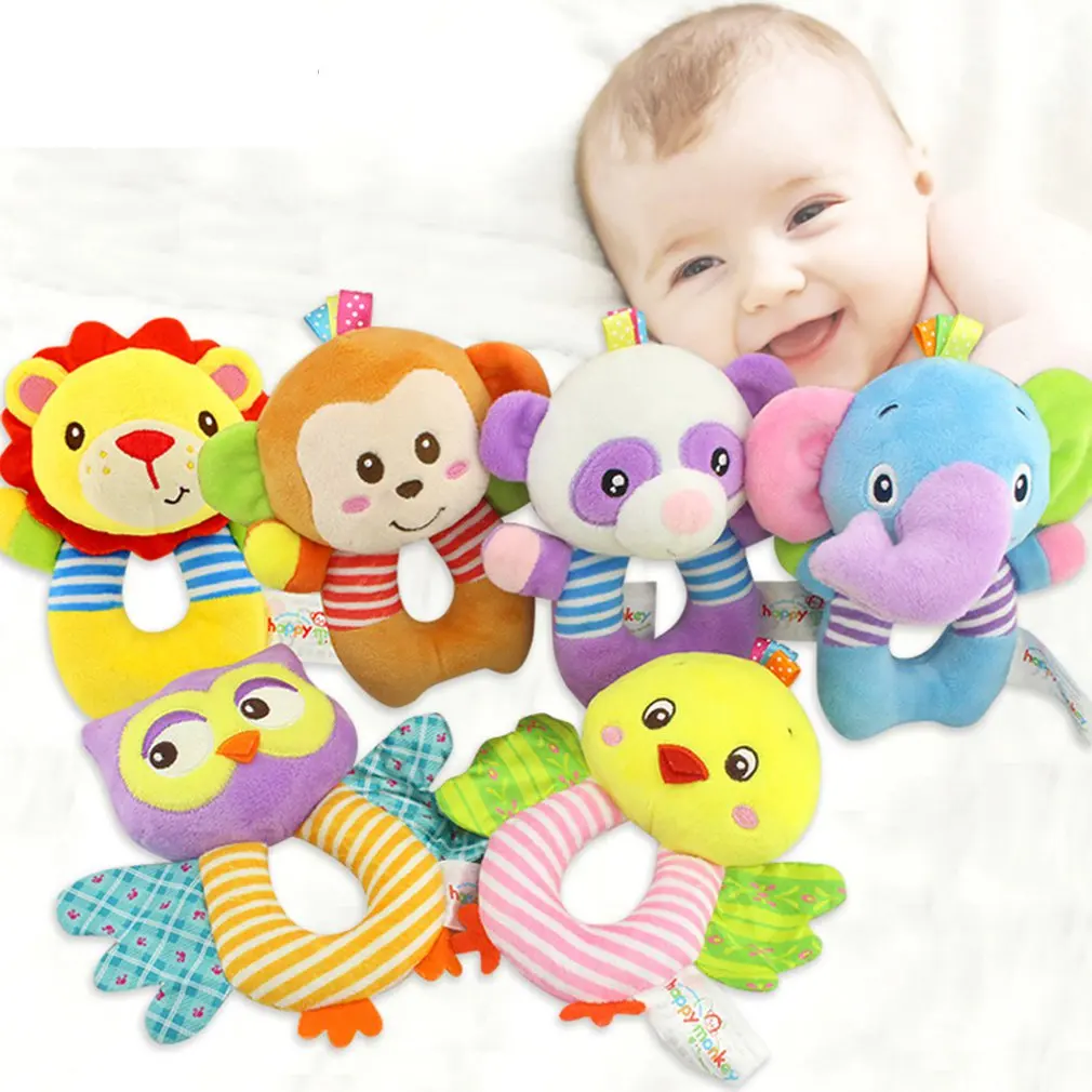 

Baby Rattle Plush Toy Marine Animal car pendant Crib Bed Hanging Animal Teether Interaction Colorful Fun Early Educational Dolls