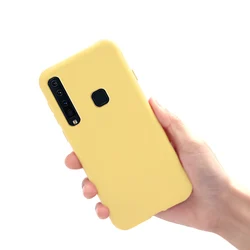 Cute Soft Silicone Phone Case - Durable and Stylish Cover with Protective Coque Design for Galaxy A9 2018 (Yellow)